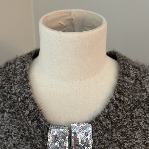 Banana Republic Knit Holiday Mohair Blend Cardigan with Sequin Detail Sz M - Picture 4 of 10
